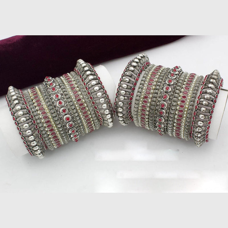 Kavita Art Oxidised Plated Pota Stone Bangles Set