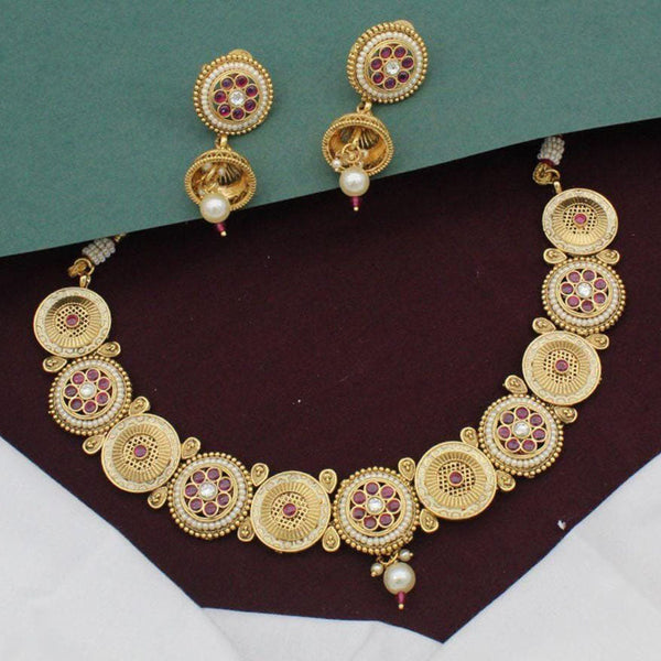 Kavita Art Gold Plated Kundan Stone Choker Necklace Set