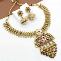 Kavita Art Gold Plated Kundan Stone And Meenakari Necklace Set