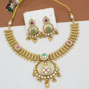 Kavita Art Gold Plated Kundan Stone And Meenakari Necklace Set