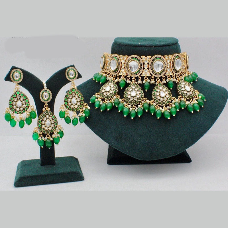 Kavita Art Gold Plated Kundan Stone And Meenakari Necklace Set