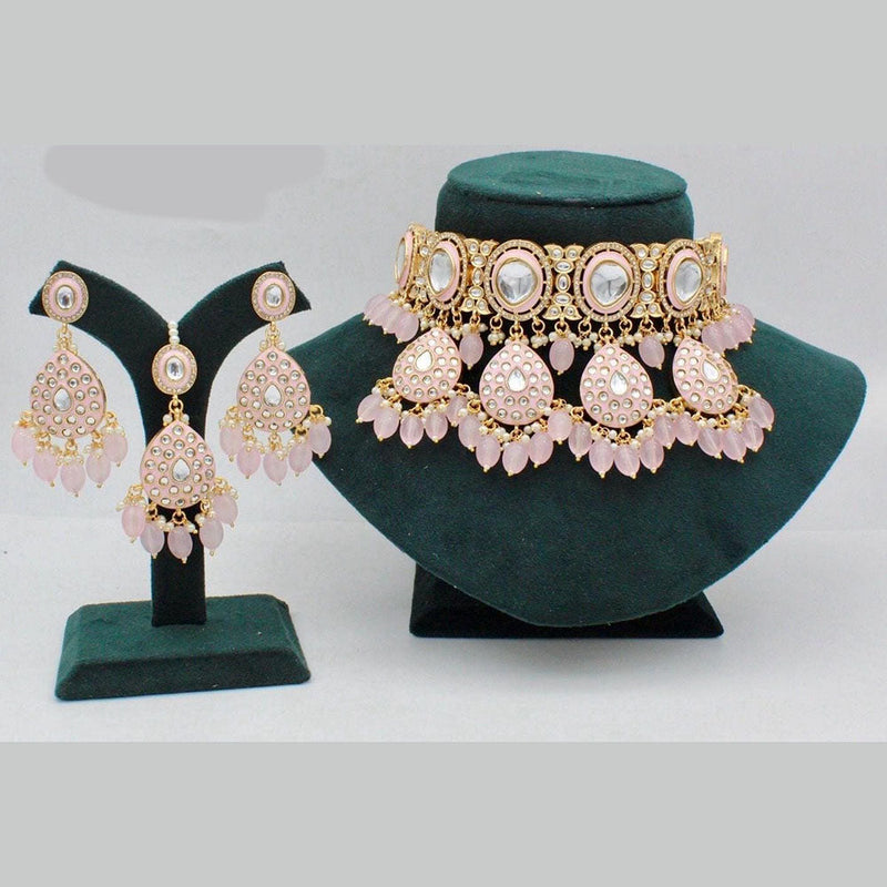 Kavita Art Gold Plated Kundan Stone And Meenakari Necklace Set