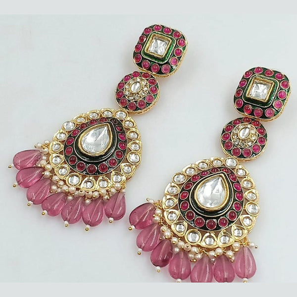 Kavita Art Gold Plated Kundan And Pearl Dangler Earrings