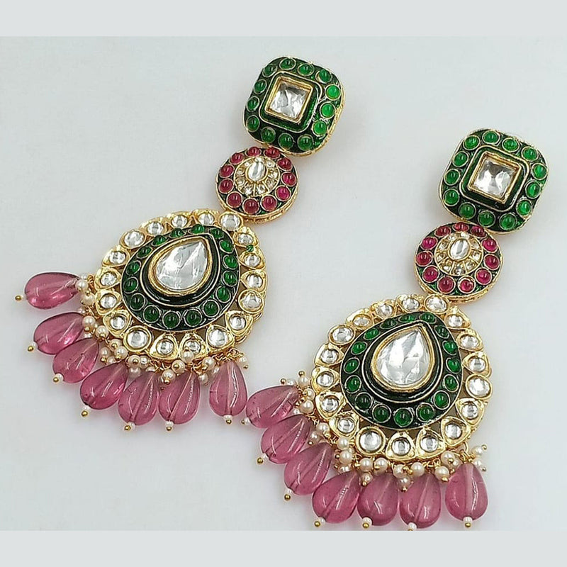 Kavita Art Gold Plated Kundan And Pearl Dangler Earrings