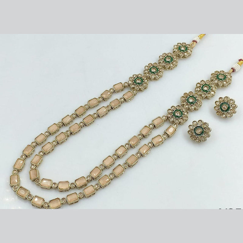 Kavita Art Gold Plated Crystal Stone Long Necklace Set