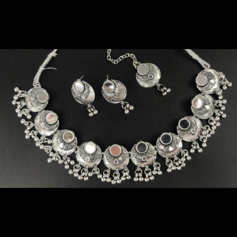 Kavita Art Oxidised Plated Mirror Necklace Set