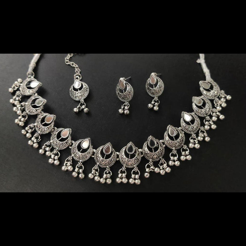 Kavita Art Oxidised Plated Mirror Necklace Set