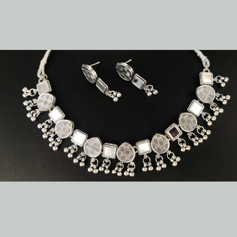 Kavita Art Oxidised Plated Mirror Necklace Set