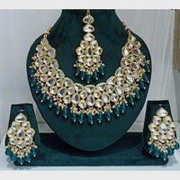 Kavita Art Gold Plated Crystal Stone And Pearls Necklace Set