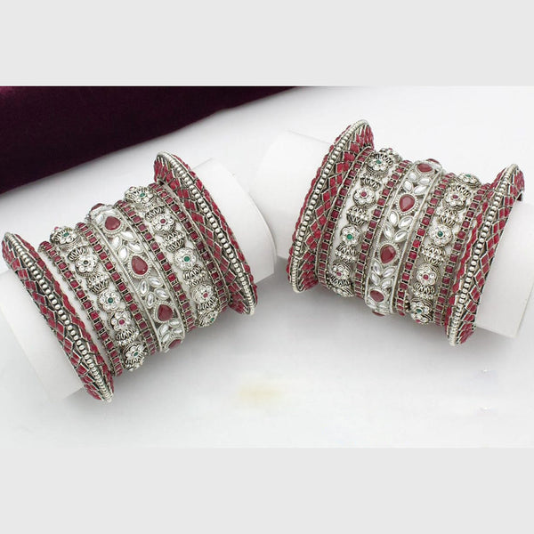 Kavita Art Oxidised Plated Pota Stone Bangles Set