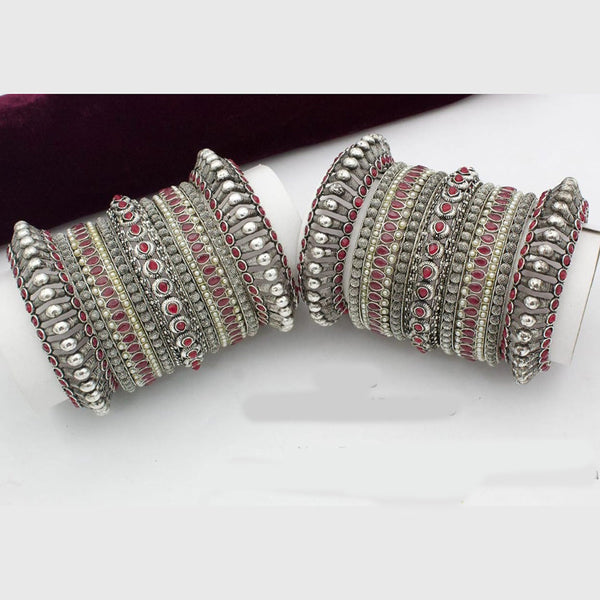 Kavita Art Oxidised Plated Pota Stone Bangles Set