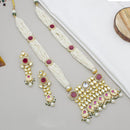 Kavita Art Gold Plated Kundan Stone And Pearls Long Necklace Set