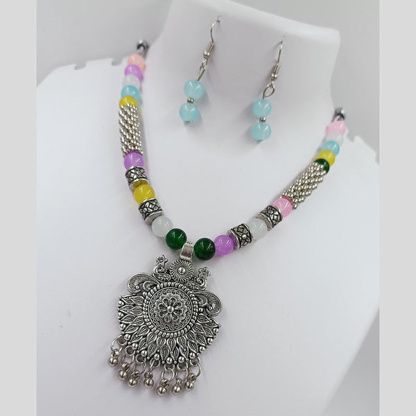 Kavita Art Oxidised Plated Pearls Necklace Set