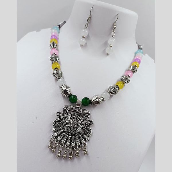 Kavita Art Oxidised Plated Pearls Necklace Set