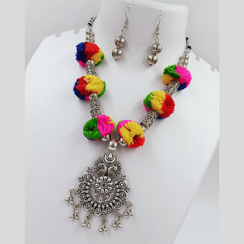 Kavita Art Oxidised Plated Navratri Special Pom Pom Necklace Set