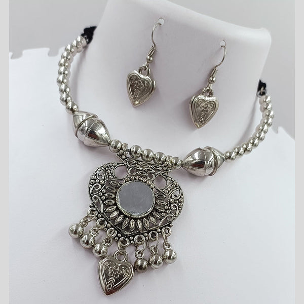 Kavita Art Oxidised Plated Mirror Choker Necklace Set