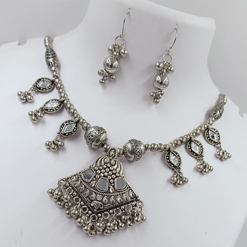 Kavita Art Oxidised Plated Mirror Necklace Set