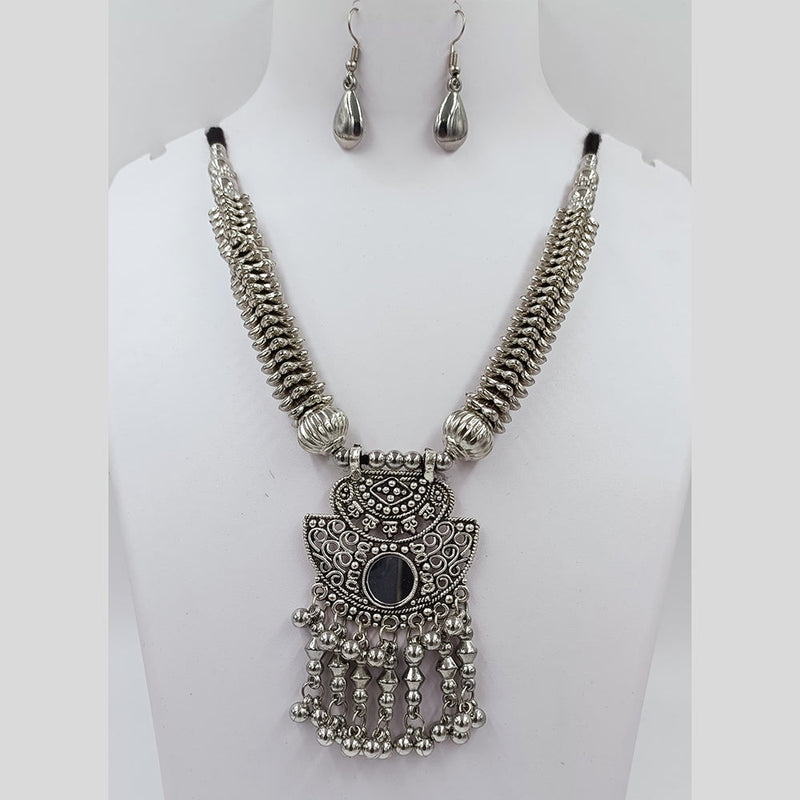 Kavita Art Oxidised Plated Mirror Necklace Set