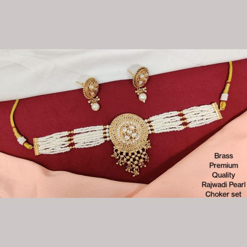 Kavita Art Gold Plated Pearls Choker Necklace Set