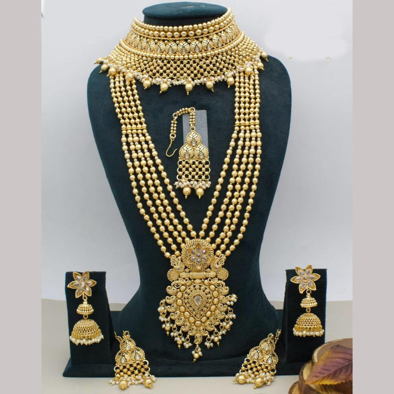 Kavita Art Gold Plated Pota Stone Necklace Combo