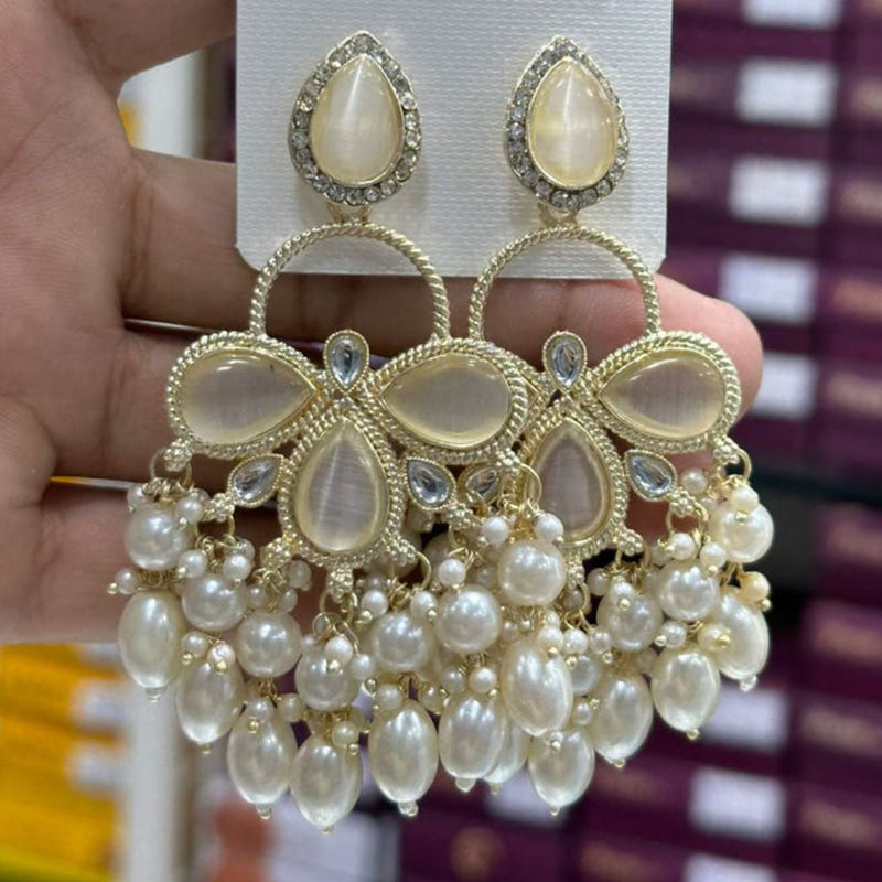 Kavita Art Gold Plated Pearls Dangler Earrings