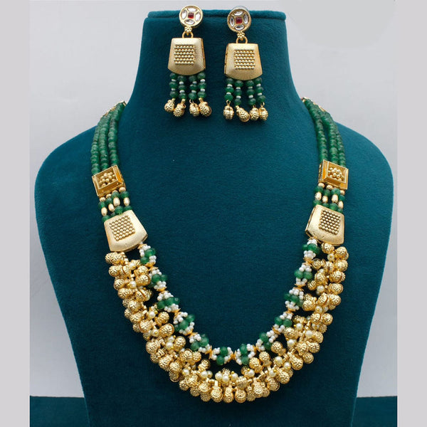 Kavita Art Gold Plated Pearls And Beads Necklace Set