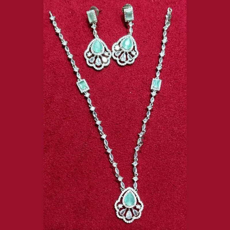 Kavita Art Silver Plated American Diamond Necklace Set