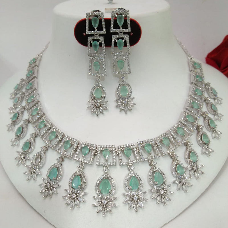 Kavita Art Silver Plated American Diamond Necklace Set