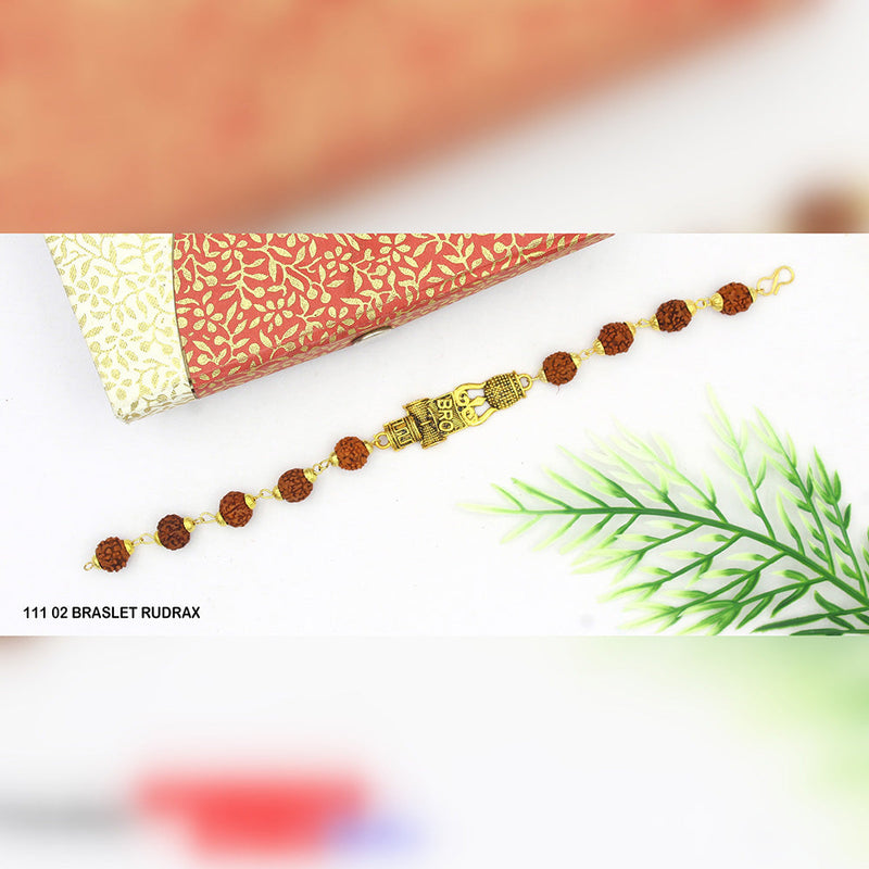 Darshana Jewels Gold Plated Rudraksha Bracelet