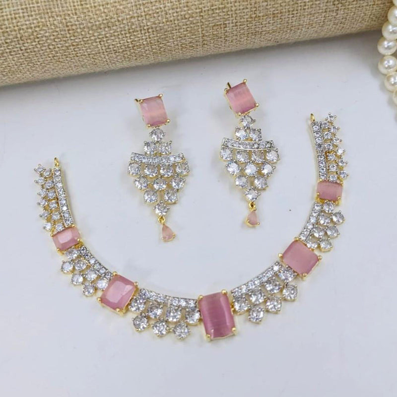 Kavita Art Gold Plated American Diamond Necklace Set