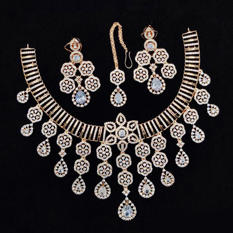 Kavita Art Gold Plated American Diamond Necklace Set