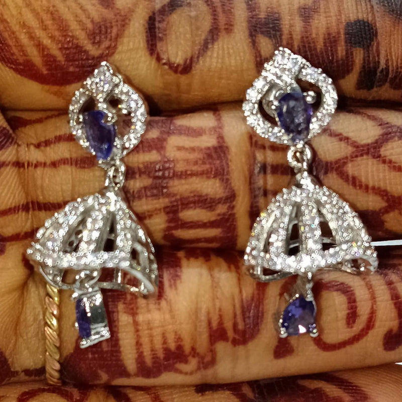 Kavita Art Silver Plated American Diamond Jhumki