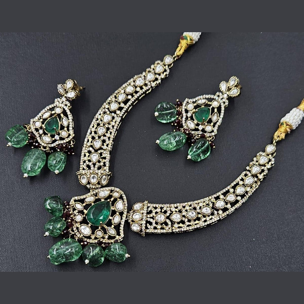 Kavita Art Gold Plated Polki Kundan Stone Necklace Set