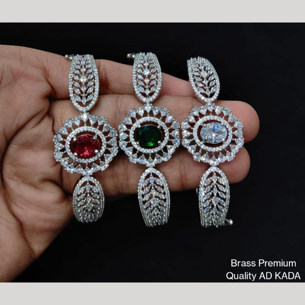 Kavita Art Silver Plated American Diamond Openable Kada