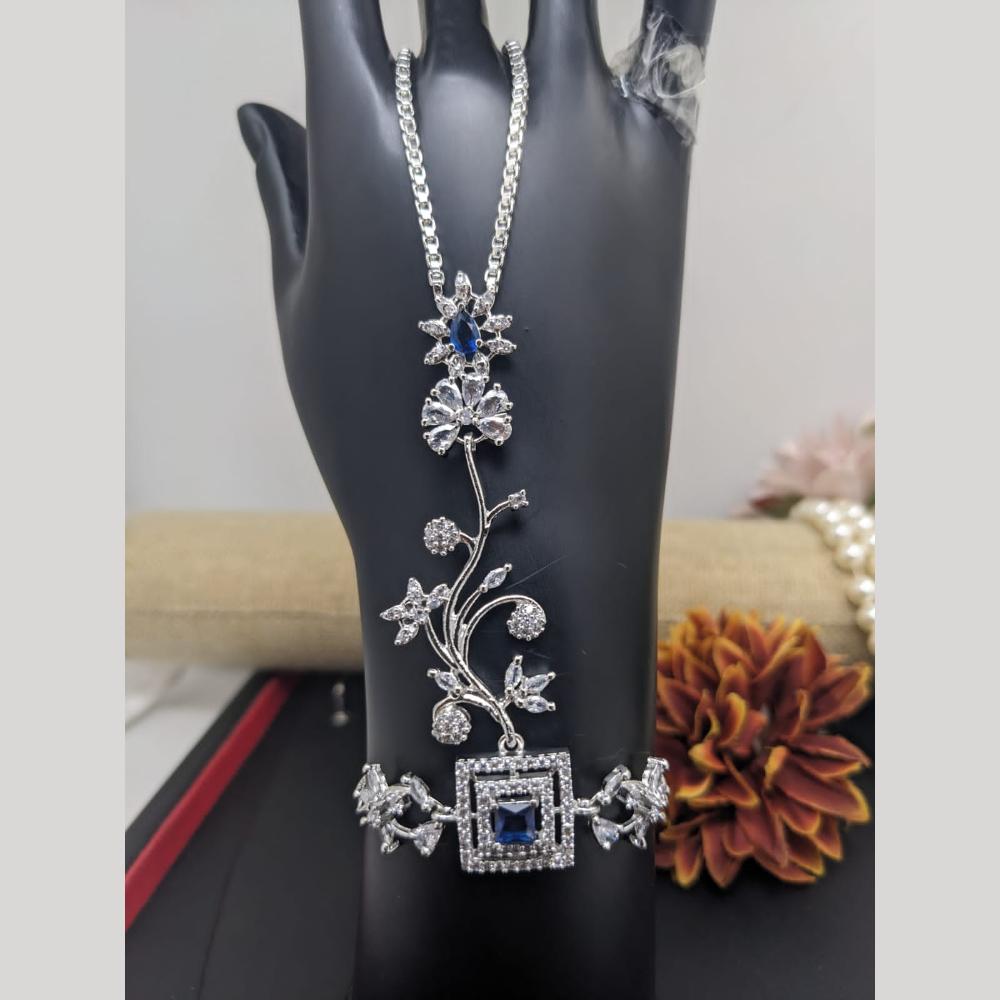 Kavita Art Silver Plated American Diamond Hand Harness