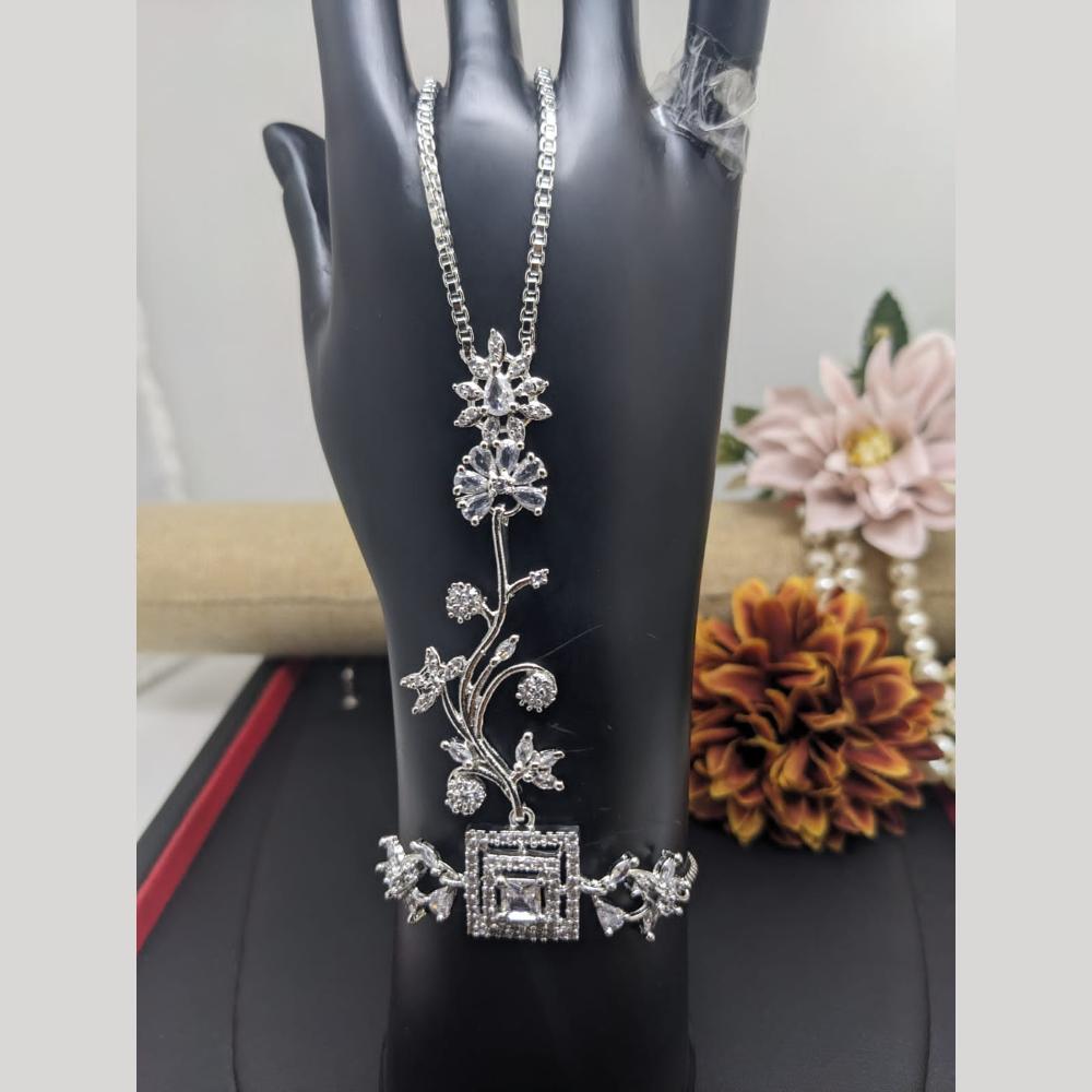 Kavita Art Silver Plated American Diamond Hand Harness