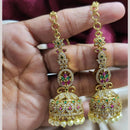 Kavita Art Gold Plated American Diamond Kanchain Jhumki Earrings