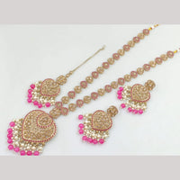 Kavita Art Gold Plated Crystal Stone Pearl And Beads Necklace Set