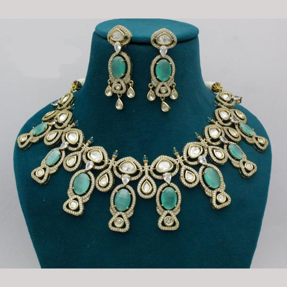 Kavita Art Gold Plated Kundan  And Crystal Stone Necklace Set