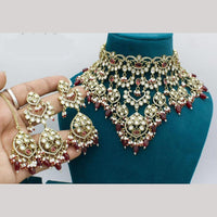 Kavita Art Gold Plated Kundan Stone And Beads Necklace Set