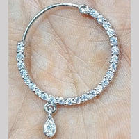 Kavita Art Silver Plated Austrian Stone Nose Ring