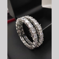 Kavita Art Silver Plated AD Openable Bangles Set