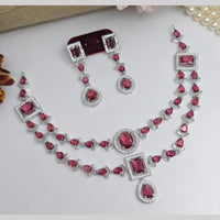 Kavita Art Silver Plated AD And Beads Necklace Set