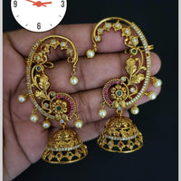 Kavita Art Gold Plated Pota Stone Earcuff Jhumki