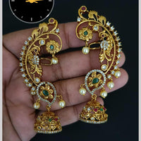 Kavita Art Gold Plated Pota Stone Earcuff Jhumki