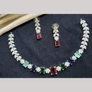 Kavita Art Silver Plated American Diamond Necklace Set