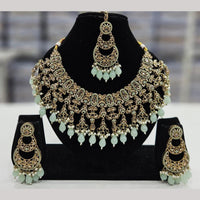 Kavita Art Gold Plated Crystal Stone And Beads Necklace Set
