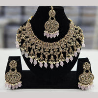 Kavita Art Gold Plated Crystal Stone And Beads Necklace Set
