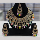 Kavita Art Gold Plated Crystal Stone And Beads Necklace Set