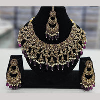 Kavita Art Gold Plated Crystal Stone And Beads Necklace Set